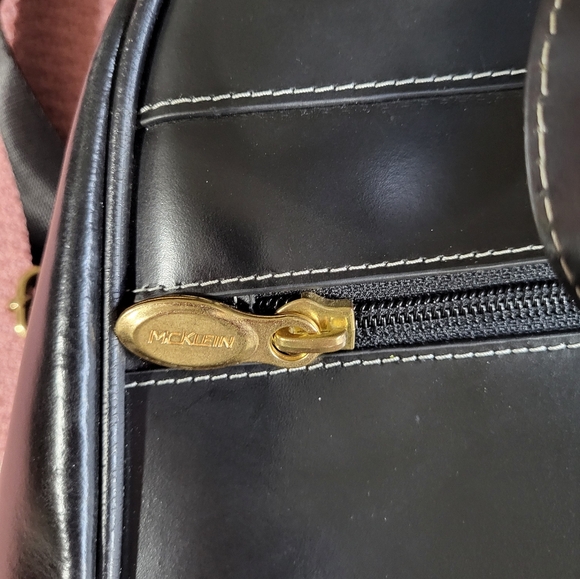 McKlein / Moline Leather Business Laptop Tablet Backpack Black Women's Bag - Picture 10 of 14